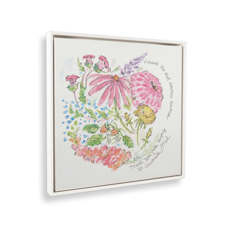 «Blooming with Joy» par Jessica Mingo, reproduction d'art, L 12 po x H 12 po, Blanc, Framed Canvas