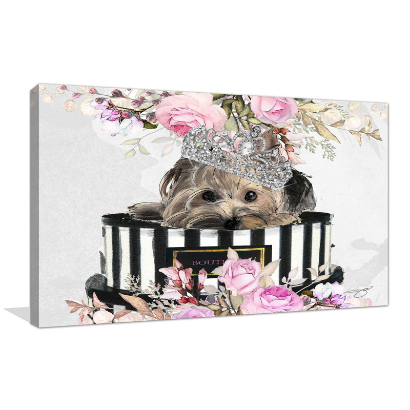 Yorkie Boutique (Horizontal) par By Jodi - impression, Toile tendue, H 28 po x l 48 po x P 1,5 po