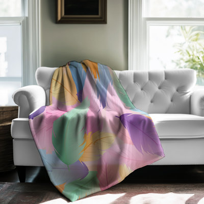 Pale Rainbow Down - 1 Piece Premium Sherpa Blanket Throw Blanket