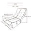 Canapé réglable en métal gris, fauteuil inclinable compact moderne