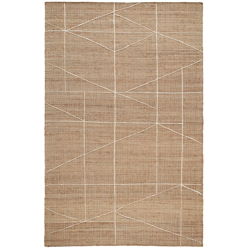 Judson Natural/Ivory Handwoven Jute Rug, Rectangle 10' x 14'