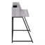 Bureau d'ordinateur, bureau personnel, ordinateur portable, tablettes de rangement, L 48 po, travail, stratifié gris, métal noir, contemporain, moderne-586158562