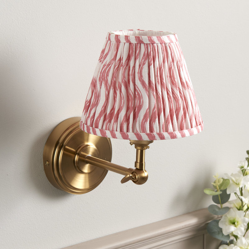 Step Wing Armed Sconce, Coral Pink
