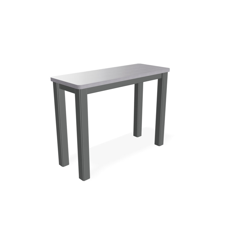 Table d'appoint d'extérieur en polymère rustique 10 po x 27 po, Gris / Graphite