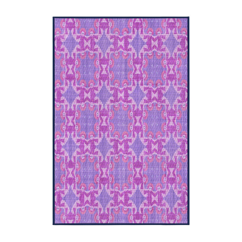 Tapis 100% lavable à la machine Pat729PUR, Rectangle 7 pi x 9 pi