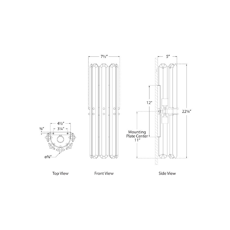 Bonnington 2 - Light Flush Mounted Sconce, Polished Nickel