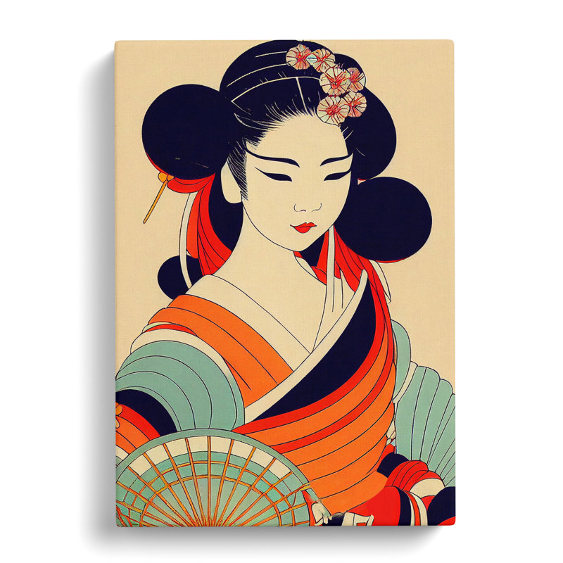 Vintage Geisha No.5 - Wrapped Canvas Print, 50cm H x 35cm W x 3cm D