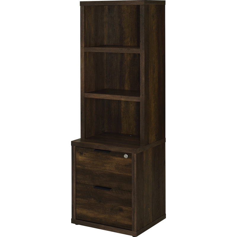 Bibliothèque à 3 tablettes en bois de pin foncé