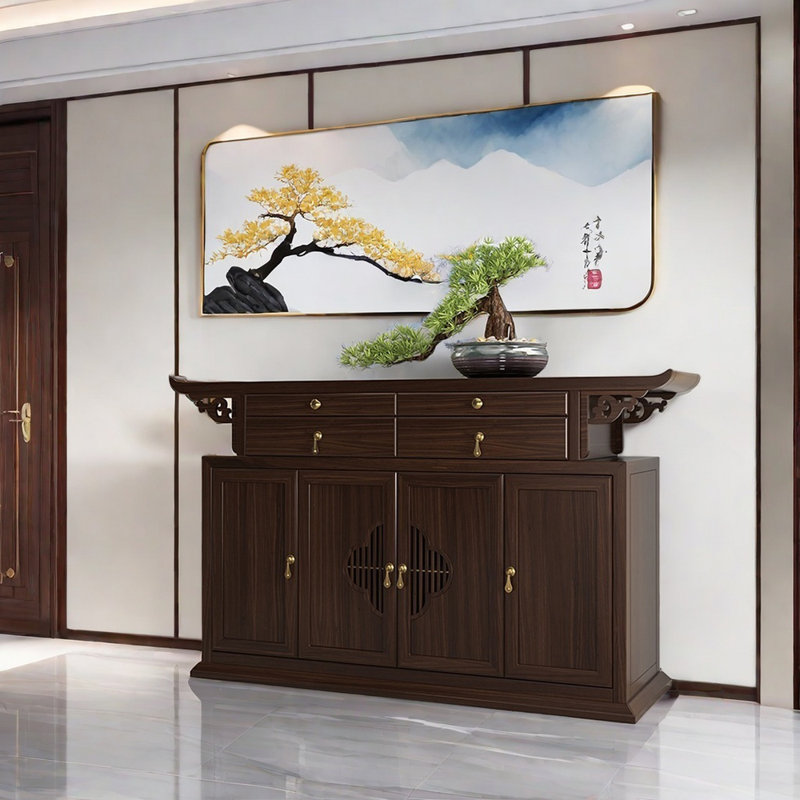 Buffet en bois massif de style chinois