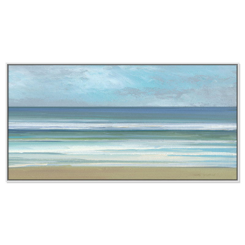 «Gentle Waves II» par Sally Swatland, H 31,5 po x l 61,5 po, Blanc