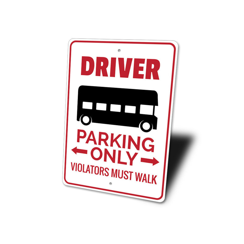 Enseigne en aluminium pour chauffeur de bus, H 18 po x l 12 po x P 0,06 po