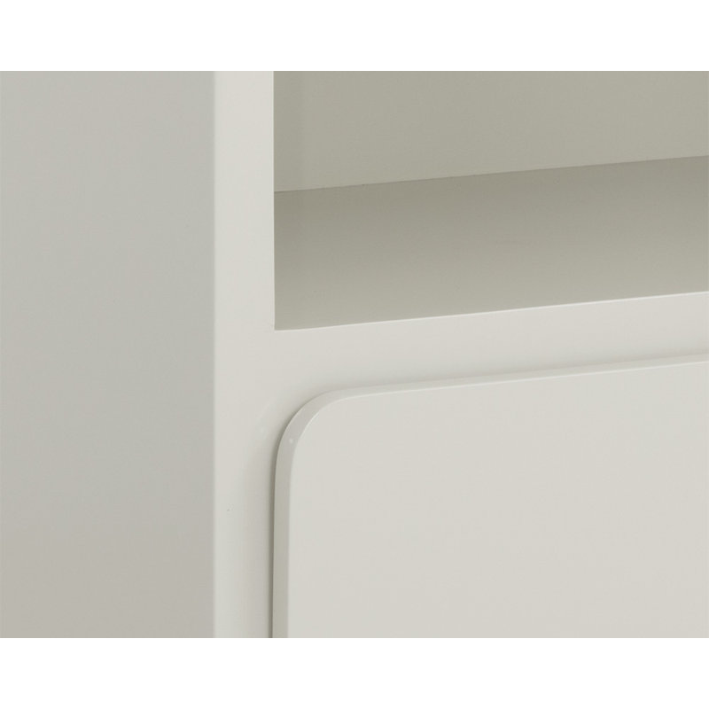 High Gloss Cream and Gold 1-Drawer Nightstand