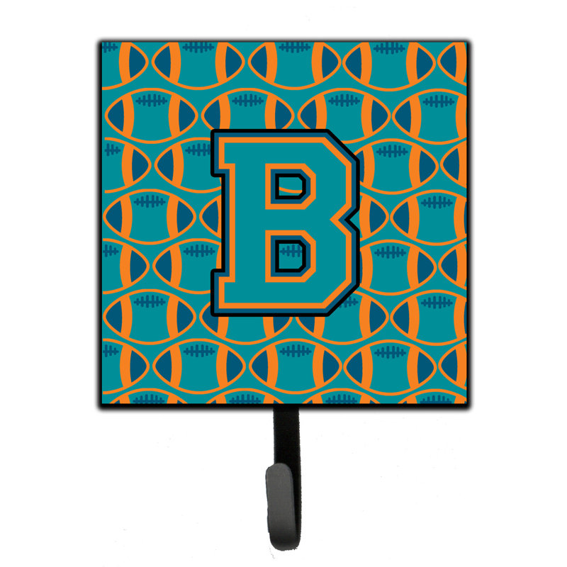 Porte-clés mural Darol Football, Bleu pacifique / orange / bleu marin, LETTRE B