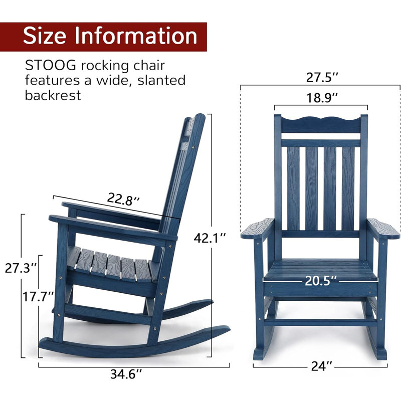 Chaise berçante d'extérieur Sebasco, Bleu