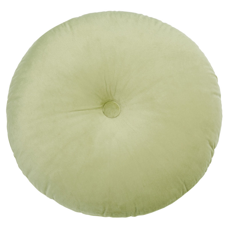 Leaf Green Tufted Round Decorative Pillow