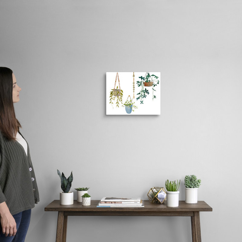 «Hanging Greens I», art mural sur toile, H 11 po x l 14 po, Toile tendue