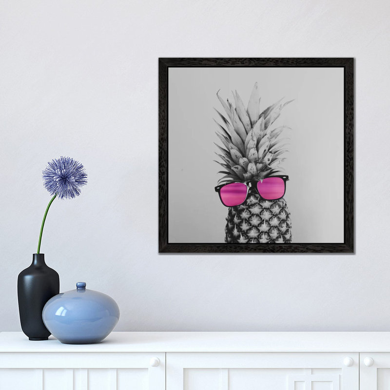Mrs. Pineapple by Chelsea Victoria - Print on Canvas, 45.72 cm H x 45.72 cm W, Black Framed