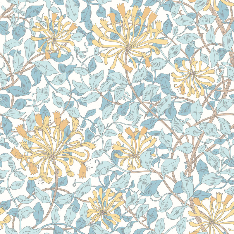 Padstow 10m x 50cm Matte Wallpaper Roll, Soft Blue