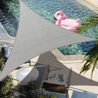 Toile d'ombrage grise avec abat-jour triangulaire droit gris - Auvent extérieur en forme de bloc UV durable pour patio, jardin, cour et espaces extérieurs, commandes personnalisées disponibles