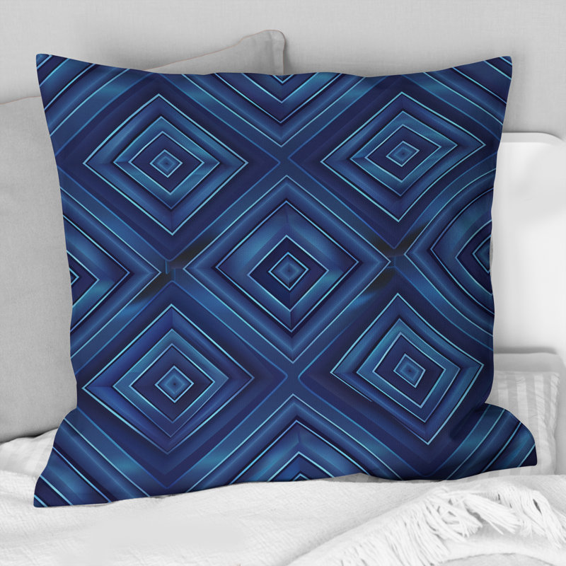 Coussin Blue Modern Maze III - Modern, H 18 po x l 18 po