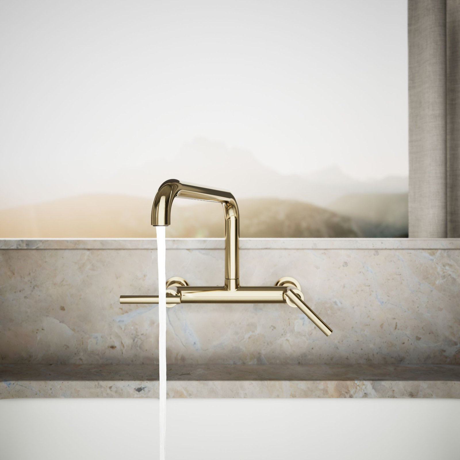 Purist Bridge Faucet, Vibrant French Gold