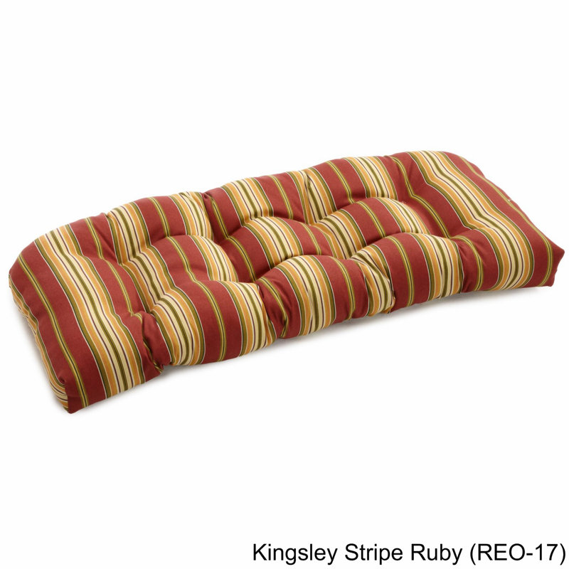 Outdoor 5'' Seat Cushion, Kingsley Stripe Ruby