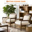 2 pièces Chaise d'appoint Mid-Century moderne avec cadre en bois massif et dossier en rotin