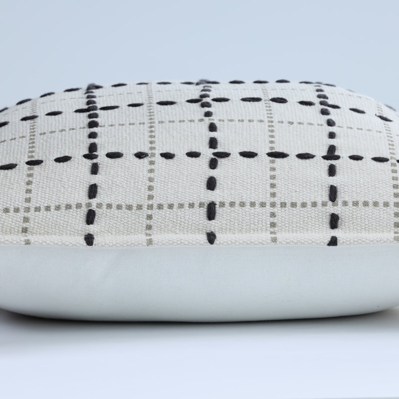 Embroidered Cotton Throw Pillow