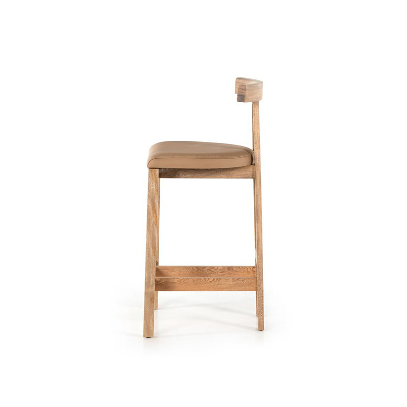 Seville Leather Bar & Counter Stool, Natural, Counter Stool (36.50” Seat Height)
