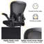 Chaise de bureau ergonomique en filet avec accoudoirs rabattables