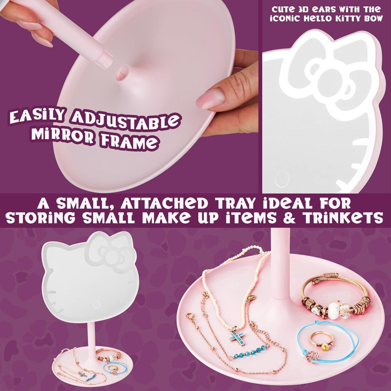 Miroir de coiffeuse à DEL Hello Kitty