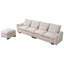 Chenille beige, L 114,5 po avec rangement réversible, ports et porte-gobelet, coussins lavables amovibles pour la maison-1645488568-1645488518