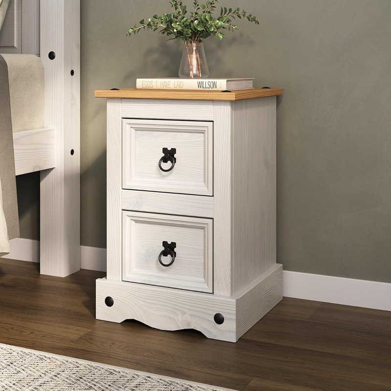 Aticus 36cm W Solid Wood Bedside Table