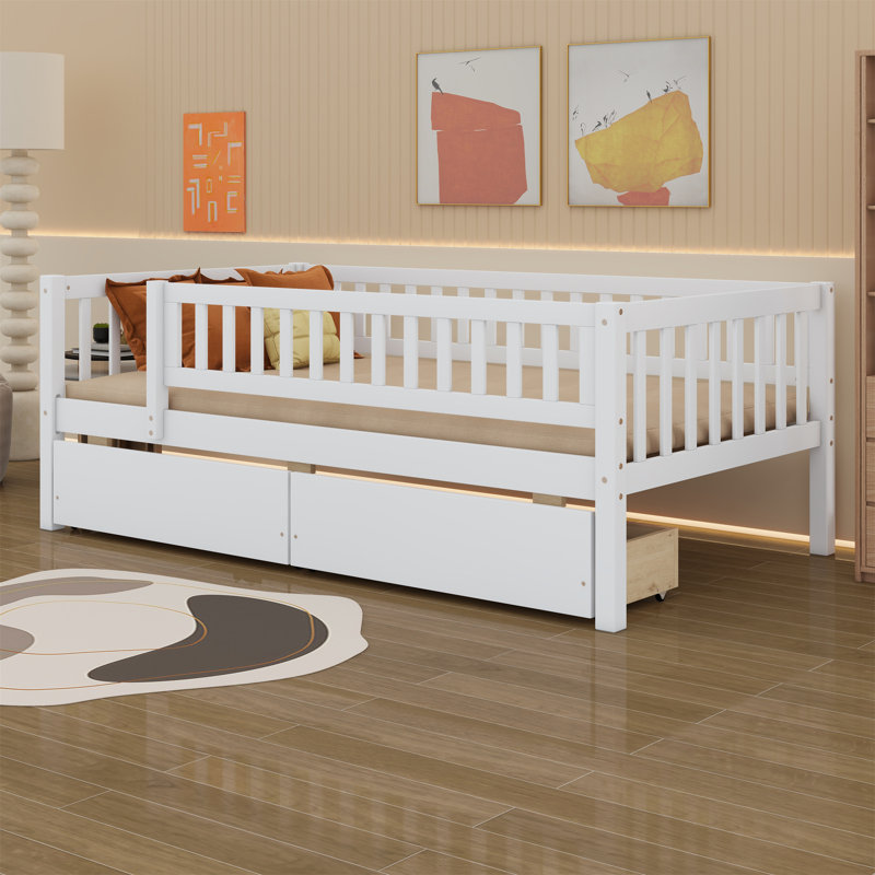 Daybed Bed With Two Drawers, Twin, White