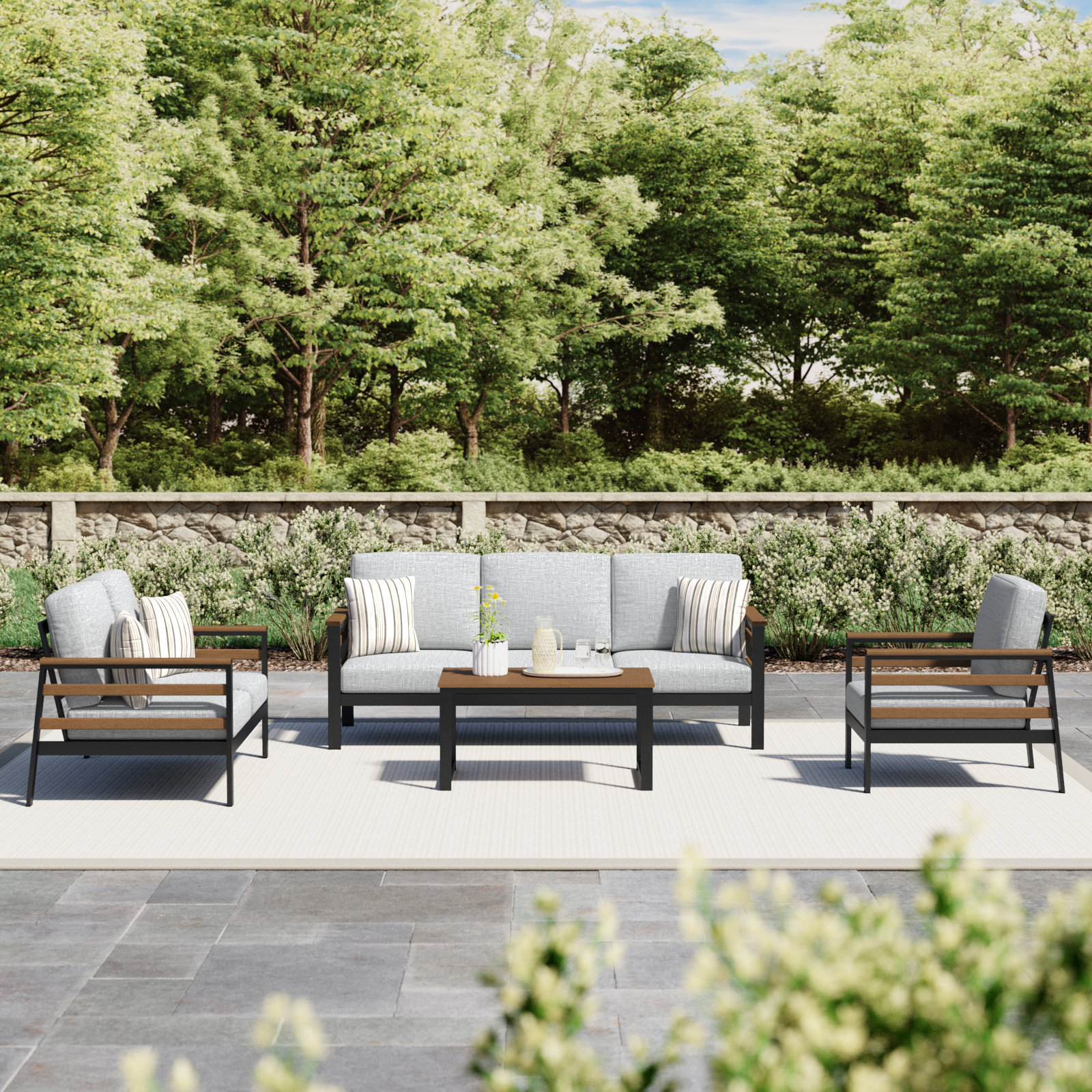 Townsend 6-Person Sunbrella® Patio Seating Group, Canvas Granite