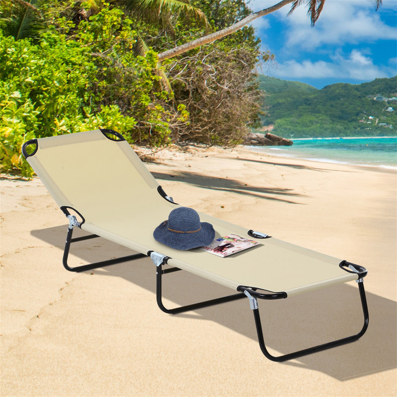 Aymelia 190cm Long Reclining Single Chaise, Beige