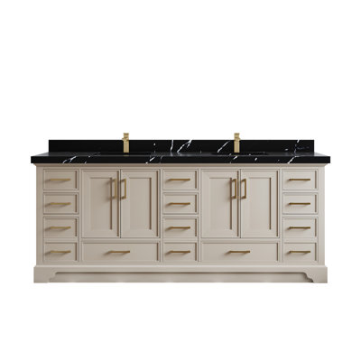 Khiala 84'' Double Bathroom Vanity with Top