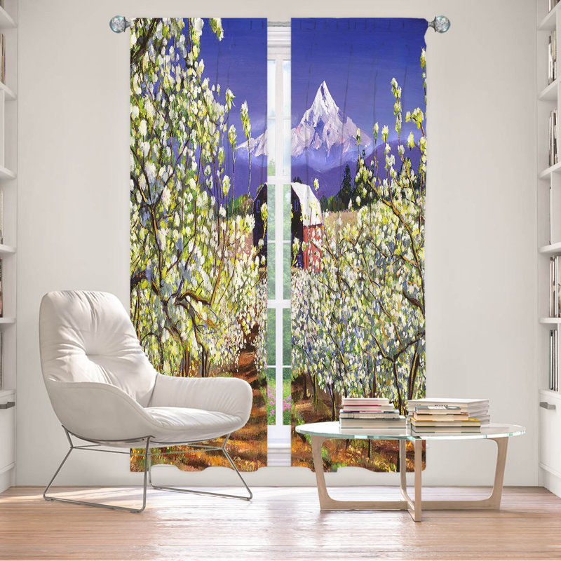 Ensemble de rideaux obscurcissant 2 pièces avec passe-tringle David Lloyd Glover - Appleblossoms, L 20 po x L 52 po