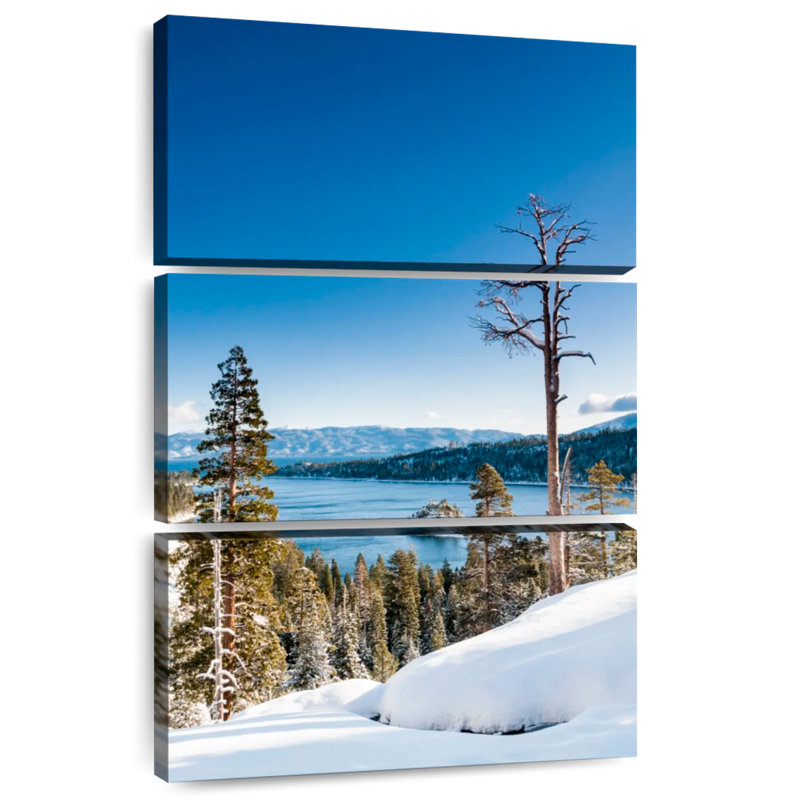 Alvord, paysage enneigé du lac Emerald Bay, H 57 po x l 36 po