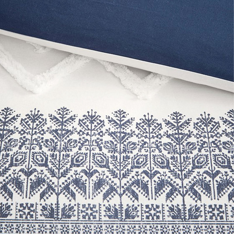 Ensemble de housse de couette en coton 3 pièces très grand avec capitonnage en chenille
