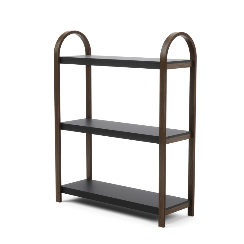 Bellwood Black/Walnut Wood Over-the-Toilet 3-Tier Bookshelf