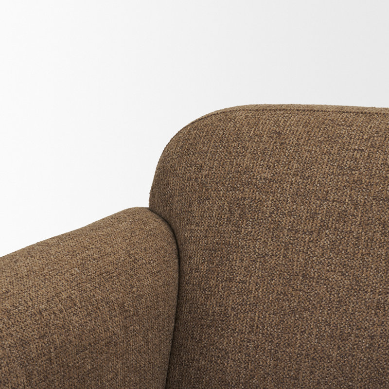 Saga Textured Fabric Upholstered Chair, Brun