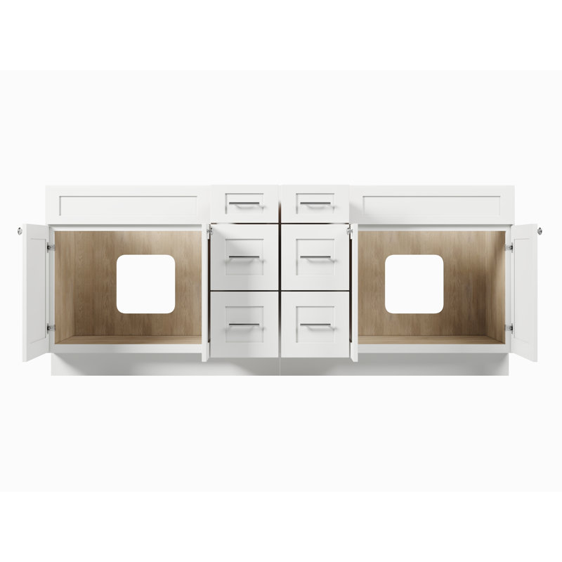 Base de meuble-lavabo double 84 po Disar, Blanc