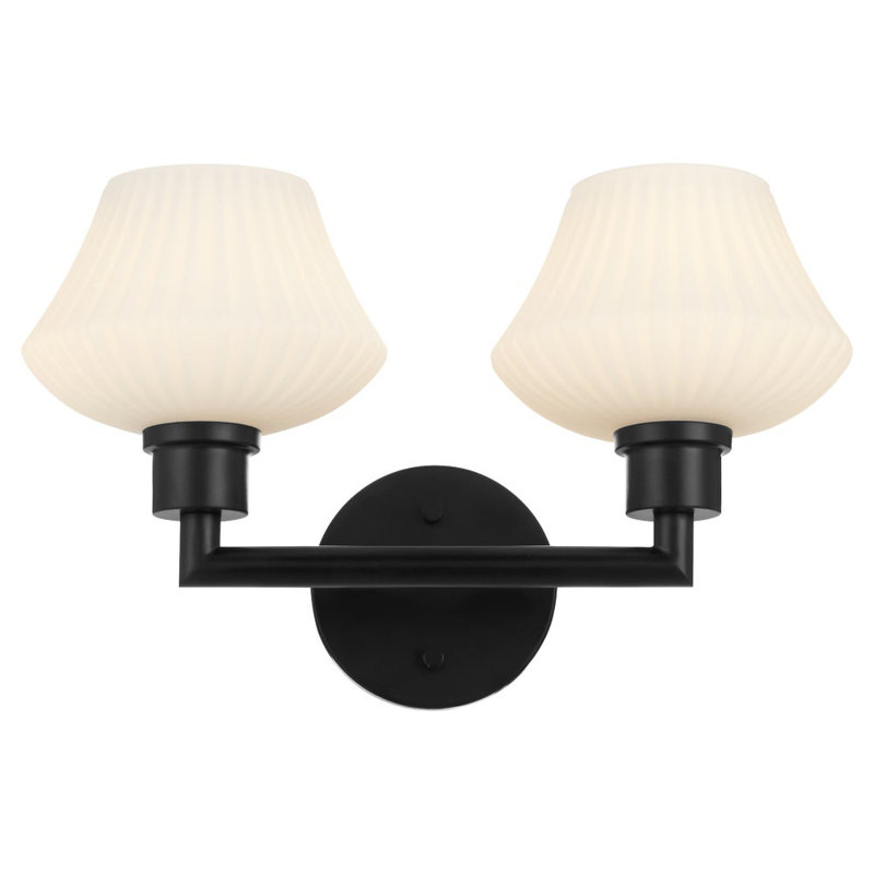 Éclairage pour meuble-lavabo 2 lumières Monsita, Matte Black