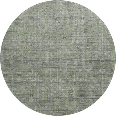 Premium Machine Washable Prisco Green Rug