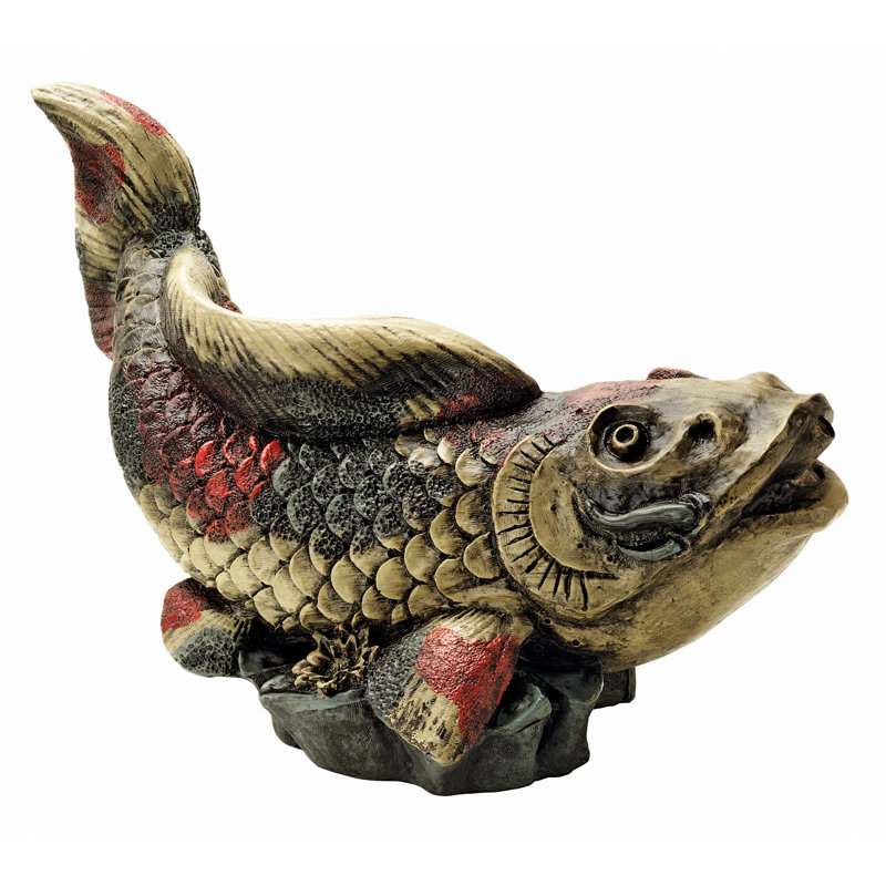 Showa Koi Multicolor Resin Garden Spitter Statue