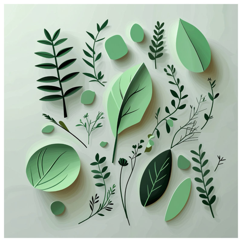 Feuilles tendues sur toile tendue - Décoration murale nature en plusieurs tailles, 24 x 36 pouces