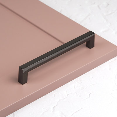 160mm Black Nickel Square D-Bar Handle