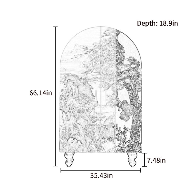 Armoire-penderie à double porte arquée