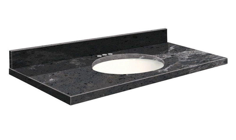 Dessus de salle de bain simple 49 po meuble-lavabo, Biscuit, Plaisir amande, Central de 4 po